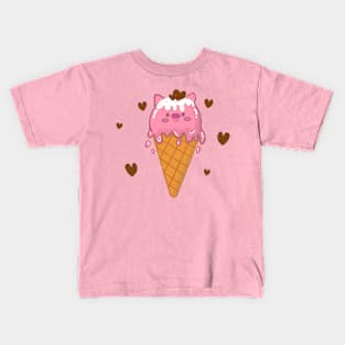 Piggy cream ice cream piggy cute Kids T-Shirt